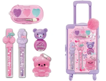 Hot Focus Mini Luggage Beauty Kids Makeup Set in Lavender Trolley Case for Girls, Ages 8+ - view 2