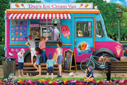 EuroGraphics Dans Ice Cream Van 1000-Piece Jigsaw Puzzle – Blue, Recycled Board, Finished Size 19.25 x 26.5 Inches