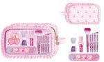 Hot Focus Beauty In Trendz Kids Makeup Kit – Scented Heart Eyeshadow Palette, Peel-Off Nail Polish, Lip Gloss and 5 Glitter B