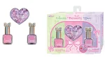 Hot Focus Glam Beauty Day Mini Beauty Set – Heart-Shaped Dual-Colour Glitter Lip Balm and 2 Peel-Off Nail Polishes for Girls,