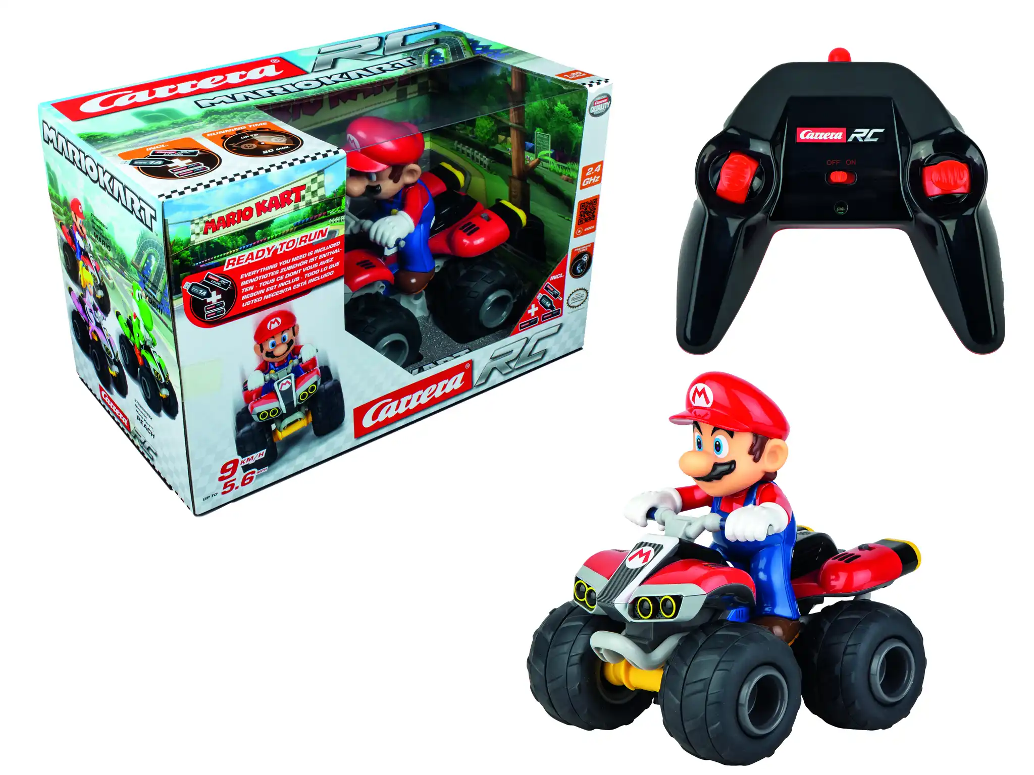 Best toys for boys UAE: Carrera Mario Kart Mini RC Mario (Paperbox) Remote Control Car for Kids, Ages 6+