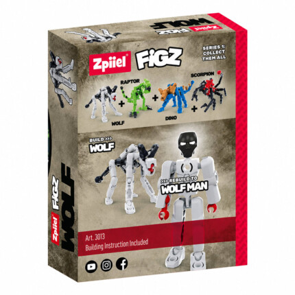 Zpiiel FigZ Wolf – Buildable Animal Action Figure Building Toy, Compatible with Other Zpiiel Series, for Kids - view 2
