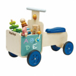 PlanToys Delivery Bike – Orchard Rubberwood Ride-On Bike with Storage Container, 60 kg Capacity, Ages 18 Months+ - view 2