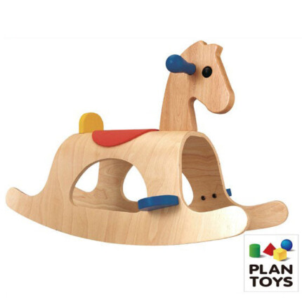 PlanToys Palomino – Classic Wooden Rocking Horse with Saddle for Kids - view 2
