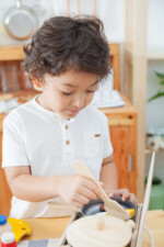 PlanToys Cooking Utensil Set – Wooden Kitchen Tools with Gold-Tinted Metal for Kids - view 3