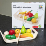 PlanToys Assorted Fruit and Vegetable – Wooden Pretend Play Food Set with Velcro Pieces for Kids Ages 3+ - view 3