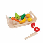 PlanToys Assorted Fruit and Vegetable – Wooden Pretend Play Food Set with Velcro Pieces for Kids Ages 3+ - view 2