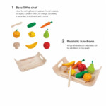 PlanToys Assorted Fruit and Vegetable – Wooden Pretend Play Food Set with Velcro Pieces for Kids Ages 3+ - view 4