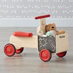 PlanToys Delivery Bike – Wooden Ride-On Toy with Storage Container and Horn for Kids - view 3