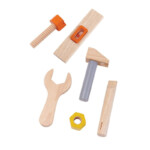 PlanToys Tool Belt – Wooden Pretend Play Tool Set with Hammer, Wrench and Screwdriver for Kids - view 2