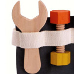 PlanToys Tool Belt – Wooden Pretend Play Tool Set with Hammer, Wrench and Screwdriver for Kids - view 4