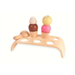 PlanToys Ice Cream Set – Wooden Pretend Play Ice Cream Shop with 3 Scoops for Kids Ages 3+ - view 2