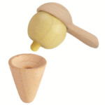 PlanToys Ice Cream Set – Wooden Pretend Play Ice Cream Shop with 3 Scoops for Kids Ages 3+ - view 3