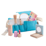 PlanToys Makeup Set – Wooden Pretend Play Makeup Artist Set with Mirror and Waist Bag for Kids - view 3