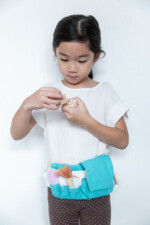 PlanToys Makeup Set – Wooden Pretend Play Makeup Artist Set with Mirror and Waist Bag for Kids - view 6