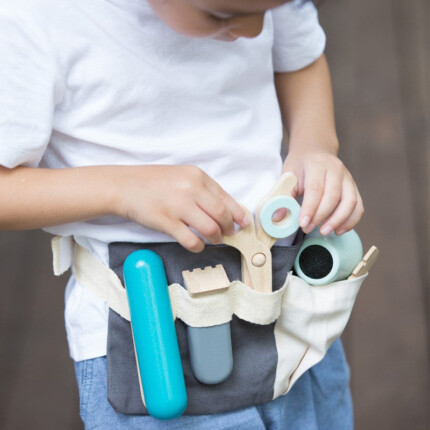 PlanToys Hair Dresser Set – Wooden Pretend Play Hairstylist Set with Waist Bag for Kids - view 2