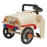 PlanToys Motor Mechanic – Wooden Pretend Play Set with Steering Wheel, Gearshift and Tire-Changing Tool for Kids