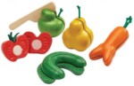 PlanToys Wonky Fruit & Vegetables – Wooden Pretend Play Food Set for Kids - view 2