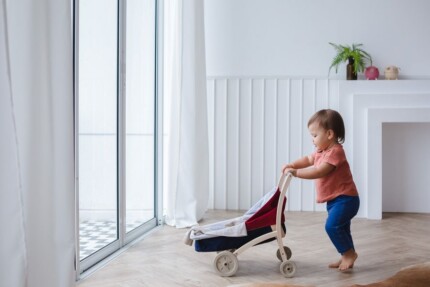 PlanToys Doll Stroller – Wooden Push Toy with Reversible Carrier for Kids - view 2