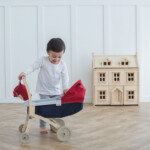 PlanToys Doll Stroller – Wooden Push Toy with Reversible Carrier for Kids - view 3