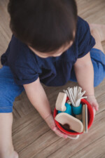 PlanToys Cleaning Set – Wooden 5-Piece Pretend Play Cleaning Toy Set, Red, for Kids - view 5