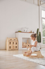 PlanToys Palomino Rocking Horse – Modern Rustic Colorway with Saddle, Parallel Rockers and Safety Stops for Kids - view 6