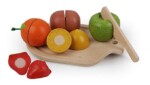 PlanToys Assorted Fruit Set – Wooden Pretend Play Food with 5 Sliceable Fruits for Kids