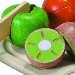 PlanToys Assorted Fruit Set – Wooden Pretend Play Food with 5 Sliceable Fruits for Kids - view 3