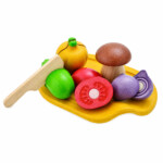 PlanToys Assorted Vegetable Set – Wooden Pretend Play Food with 5 Sliceable Vegetables for Kids - view 2