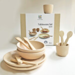PlanToys Tableware Set – Wooden Pretend Play Dishes, Rubberwood Kids Dish Set, Ages 2+ - view 3
