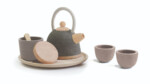 PlanToys Classic Tea Set – Wooden Pretend Play Tea Party Set for 2 for Toddlers