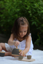 PlanToys Classic Tea Set – Wooden Pretend Play Tea Party Set for 2 for Toddlers - view 3