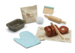 PlanToys Bread Loaf Set – PlanWood™ Wooden Pretend Play Baking Set with Bread Knife, Ages 2+