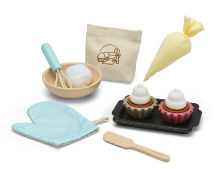 PlanToys Cupcake Set – Wooden Pretend Play Baking Set with Decorating Accessories for Toddlers - view 2