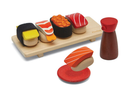 PlanToys Sushi Set – Wooden Pretend Play Food Set with Seaweed and Rice for Toddlers - view 2