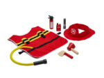PlanToys Fire Fighter Play Set – Wooden Pretend Play Set with Adjustable Helmet and Jacket, Megaphone and Fire Extinguisher,