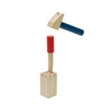 PlanToys Handy Carpenter Set – Wooden Pretend Play Tool Set with Hand Drill, Hand Saw, Claw Hammer, Chisel and Ruler for Kids