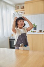 PlanToys Chef Set – 7-Piece Wooden Pretend Play Cooking Set with Apron, Chef Hat and Blow Torch for Kids - view 6