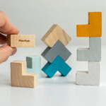 PlanToys 3D Puzzle Cube – Wooden Brain Teaser with 9 L-Shaped Blocks for Kids and Adults - view 2