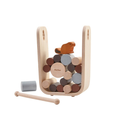 PlanToys Timber Tumble – Wooden Beaver Strategy Game for Kids