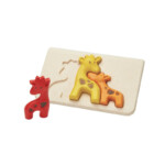 PlanToys Giraffe Puzzle – Wooden Giraffe Family Puzzle with Figures for Toddlers