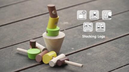 PlanToys Stacking Logs – Wooden Balance Game for Kids - view 2