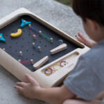 PlanToys Pinball – Classic Wooden Pinball Game with Flippers, Yellow, for Kids - view 2