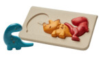 PlanToys Dino Puzzle – Wooden Dinosaur Puzzle and Figures Set for Toddlers