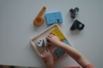 PlanToys Animal Puzzle Game – Wooden Puzzle Board with Elephant, Rhino, Penguin, Gorilla, Orangutan, Panda and Leopard - view