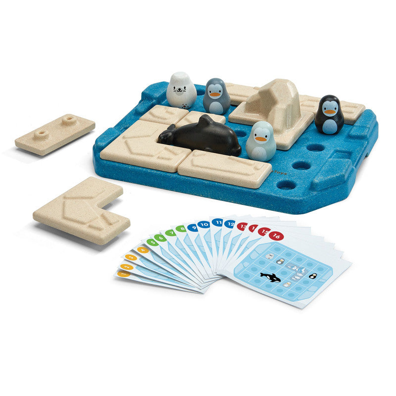 4645_13d6fa46-f933-4540-8231-cdc1fe196649.jpg PlanToys Finding Penguin Game – Strategic Puzzle Game with 15 Challenge Cards for Critical Thinking, for Kids