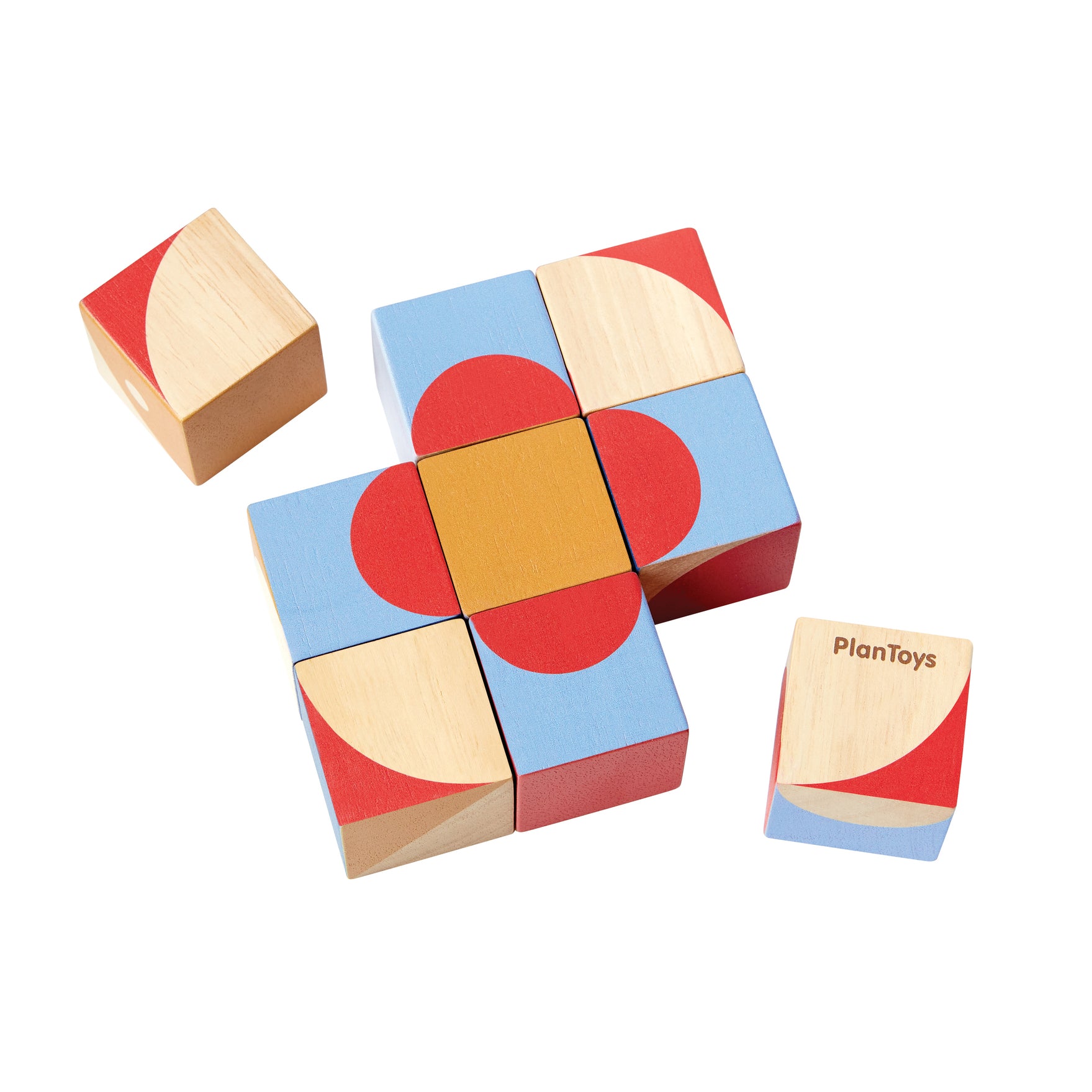 4648.jpg PlanToys Geo Pattern Cubes – Wooden Geometric Pattern Cubes Picture Puzzle with Playing Guide for Kids