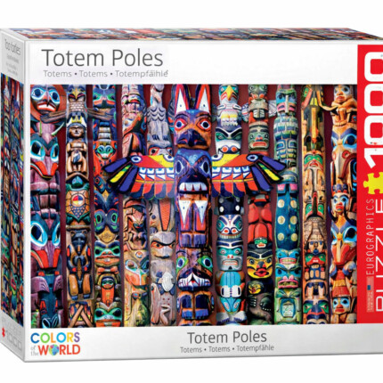 EuroGraphics Canadian Totem Poles Jigsaw Puzzle – Totem Pole Artwork, Multicolour, Ages 12+