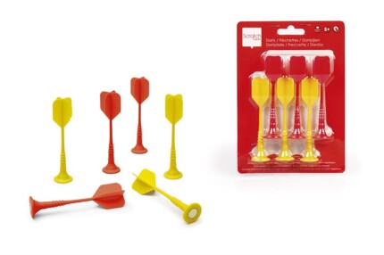 Scratch Europe Magnetic Dart Pins – Set of 6 Red and Yellow Darts Compatible with Magnetic Darts Games, Ages 5+