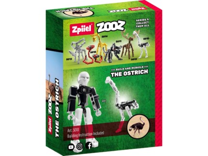 Zpiiel ZooZ – The Ostrich, Buildable Animal Figure Building Toy with Animal Fact in Every Box, for Kids